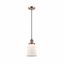 Antique Copper Mini Pendant with Matte White Glass Shade