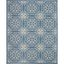 Elegant Ivory & Blue Floral Viscose 7'10" x 9'10" Area Rug