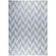 Blue and Grey Geometric 6' x 9' Stain-Resistant Synthetic Rug