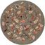 Francesca Black Round Hand-Tufted Wool Floral Rug