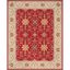 Reversible Red/Ivory Synthetic Hand-Knotted Easy Care Area Rug - 9' x 12'