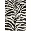 Ivory and Black Zebra Print Shag Area Rug 5'3" x 7'6"