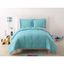 Twin Turquoise and Gray Reversible Microfiber Comforter Set