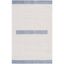 Ivory and Blue Handwoven Wool Area Rug 4' x 6'