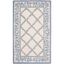 Ivory and Blue Hand-Hooked Wool Floral Area Rug 10' x 14'