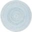 6' Round Blue and Gray Braided Synthetic Area Rug