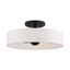 Venlo Contemporary 4-Light Drum Semi-Flush Mount in Black/Brushed Nickel