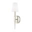 Polished Nickel Wall Sconce with Opal White Glass Shade