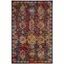 Navy and Orange Distressed Oriental Rectangular Area Rug