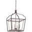 Dark Rubbed Sienna and Aged Silver 4-Light Chandelier