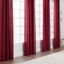 Maroon Faux Belgian Flax Semi-Sheer Window Curtain Panels 52 x 84 Inches