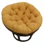 Lemon Microfiber Papasan Chair with Rattan Frame