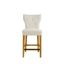 Cream Tufted Back Birch Wood Counter Stool