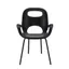 Matte Black Steel Cut-Out Outdoor Dining Chair