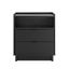 Simple Black 2 Drawer Modern Nightstand with Open Shelf