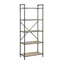 Urban Industrial 5-Tier Antique Oak & Sandy Gray Wooden Bookcase