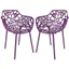 Devon Purple Aluminum Outdoor Dining Armchair Set of 2