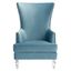 Light Blue Velvet Wingback Accent Chair with Acrylic Legs