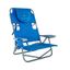 Blue Aluminum Outdoor Reclining Beach Camping Chair with Arms