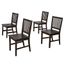 Espresso High Back Slat Wood Dining Chairs, Set of 4