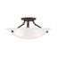 Oasis Bronze 3-Light Flush Mount with White Alabaster Glass