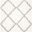 Hand-Knotted Cream and Grey Synthetic Shag Area Rug, 6'7" Square