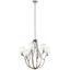 Classic Pewter 6-Light Chandelier with White Drum Shades