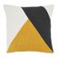 Mustard and Black Geometric Cotton Throw Pillow with Duck Feather Fill