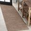 Brown Solid Synthetic Low-Pile 2' x 12' Runner Rug