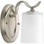 Brushed Nickel 9" Wall Sconce with Etched Glass Shade