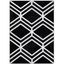 Black and Ivory Geometric 4' x 6' Synthetic Area Rug