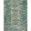 Hand-Woven Dark Green and Natural Cotton Area Rug - 5x8 Feet