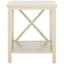 White Wood X-Base Latticework Accent Table