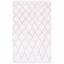 Ivory and Pink Flat Woven Synthetic Area Rug