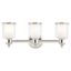 Polished Nickel 3-Light Vanity Light with Handcrafted Glass