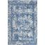 Light Blue Floral Reversible Square Synthetic Area Rug, 6'