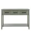 Transitional French Gray 3-Drawer Wood Console Table with Storage