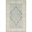 Bohemian Blue Floral Hand-Knotted Wool Area Rug - 2' x 3'