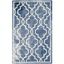 Navy and Ivory Hand-Tufted Wool Rectangular Rug