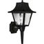 Black 17-Inch Outdoor Wall Lantern with Clear Acrylic Panels