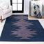 Navy and Purple Geometric Chenille 4' x 6' Washable Rug