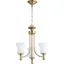 Mini Satin Opal 19" Brass Crystal 3-Light Chandelier