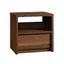 Grand Walnut Minimalist 1-Drawer Nightstand with Open Shelf