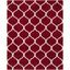 Red and Ivory Geometric Shag 8' x 10' Synthetic Area Rug