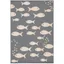 Dark Grey and Beige Fish Pattern Indoor/Outdoor Rug