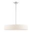 Venlo Brushed Nickel 5-Light Drum Pendant with Oatmeal Shade