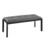 Fuji Black and Gray Faux Leather Bench with Metal Frame