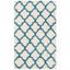 Ivory and Blue High Pile Shag Kids Area Rug