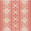 Red and Cream Square Synthetic Outdoor Area Rug