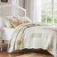 Full White Microfiber Reversible Quilt Set with Scallop Embellishment